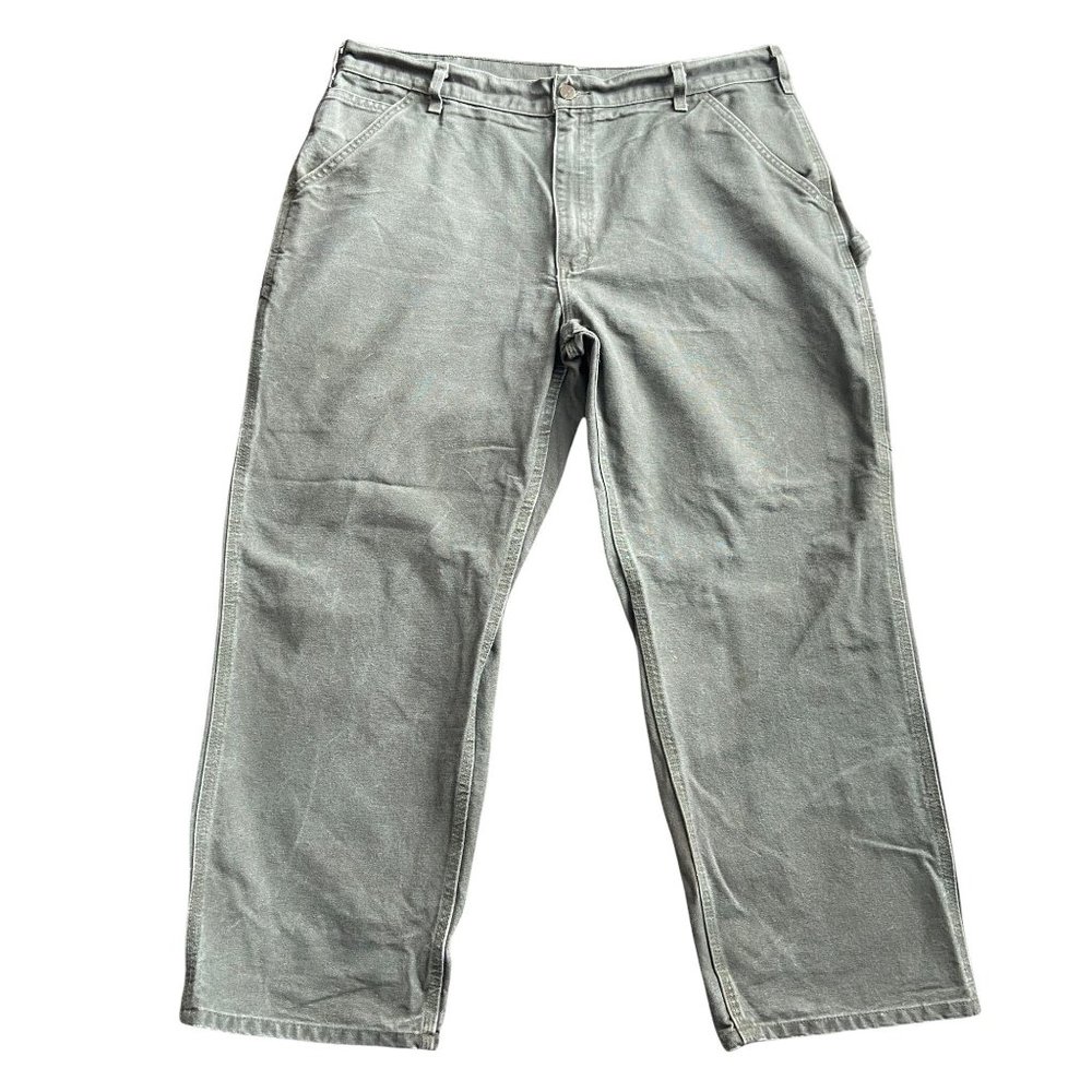 Carhartt Original Fit‎ Men's Cotton Canvas Carpenter Jeans Pants Moss Sz 38x30
